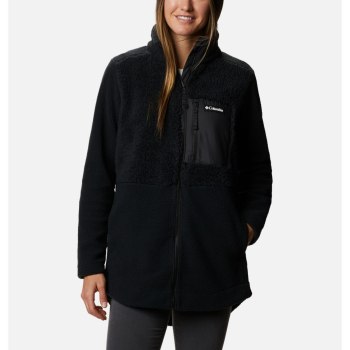 Dámské Bundy Columbia Lodge Sherpa Full Zip Fleece Černé XQIURB738